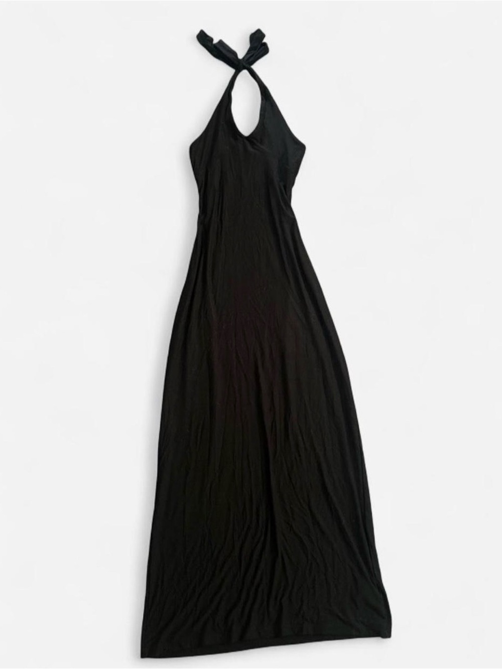 No Boundaries Black Backless Halter Maxi Dress || Size XXS